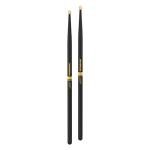 Promark ActiveGrip Drum Sticks - Rebound 7A Drumsticks - For Secure, Comfortable Grip - Gets Tackier As Your Hands Sweat - Hickory Wood - Acorn Tip, Black, One Pair