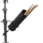 String Swing Drum Stick Holder - Stagehand Drumstick Container Bag Holds up to 8 Pairs of Zildjian Vic Firth ARLX and Vater Drumsticks - Two Clamps Attach Securely to Microphone & Cymbal Pole