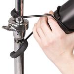 String Swing Drum Stick Holder - Stagehand Drumstick Container Bag Holds up to 8 Pairs of Zildjian Vic Firth ARLX and Vater Drumsticks - Two Clamps Attach Securely to Microphone & Cymbal Pole