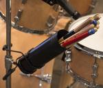String Swing Drum Stick Holder - Stagehand Drumstick Container Bag Holds up to 8 Pairs of Zildjian Vic Firth ARLX and Vater Drumsticks - Two Clamps Attach Securely to Microphone & Cymbal Pole