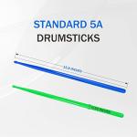 2 Pairs 5A Drumsticks for Adults Kids Nylon Personalized Drum Sticks Light Durable Musical Instrument Percussion Accessories (Blue and Green)