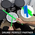 2 Pairs 5A Drumsticks for Adults Kids Nylon Personalized Drum Sticks Light Durable Musical Instrument Percussion Accessories (Blue and Green)