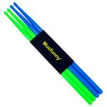 2 Pairs 5A Drumsticks for Adults Kids Nylon Personalized Drum Sticks Light Durable Musical Instrument Percussion Accessories (Blue and Green)