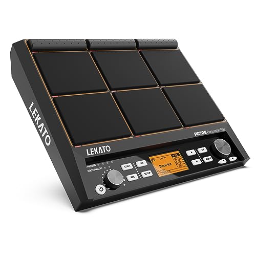 Drum Sample Pad, LEKATO Electric Drum Set Pad with 9 Velocity-Sensitive Drum Pad, Built-in 30 Drum Kits, Percussion Pad Multipad with MIDI out, USB MIDI, Looper, Triggering inputs