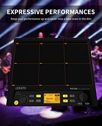Drum Sample Pad, LEKATO Electric Drum Set Pad with 9 Velocity-Sensitive Drum Pad, Built-in 30 Drum Kits, Percussion Pad Multipad with MIDI out, USB MIDI, Looper, Triggering inputs