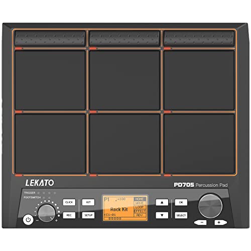 Drum Sample Pad, LEKATO Electric Drum Set Pad with 9 Velocity-Sensitive Drum Pad, Built-in 30 Drum Kits, Percussion Pad Multipad with MIDI out, USB MIDI, Looper, Triggering inputs