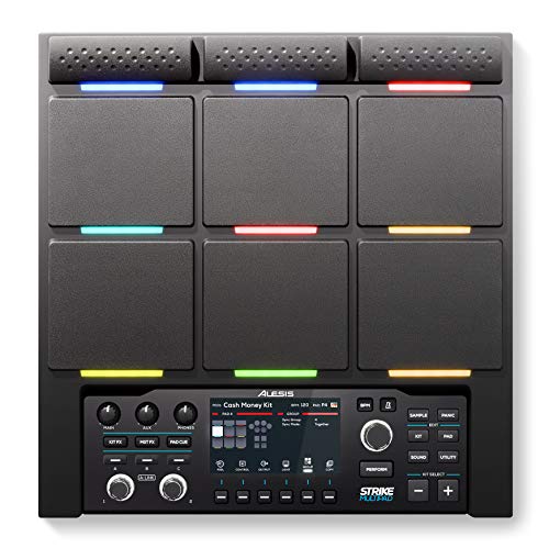 Alesis Strike Multipad - 9-Pad Percussion Instrument with Sampler, Looper, 2 Ins and Outs, Soundcard, Sample Loading via USB Thumb Drives and 4.3-Inch Display