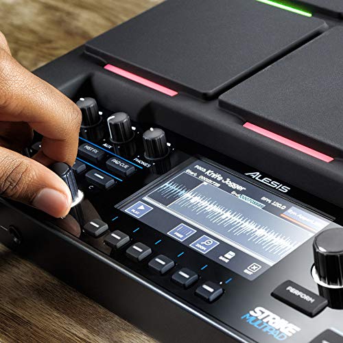 Alesis Strike Multipad - 9-Pad Percussion Instrument with Sampler, Looper, 2 Ins and Outs, Soundcard, Sample Loading via USB Thumb Drives and 4.3-Inch Display