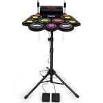 Electric Drum Set for Kids with Lights and Stand
