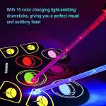 Electric Drum Set for Kids with Lights and Stand