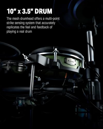 Donner DED-500 PRO Electronic Drum Set with Industry Standard Mesh Heads, Moving HiHat, and Included BD Pedal for Optimal Performance and Feel Plus USB Professional Studio Integration