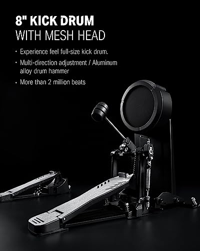 Donner DED-500 PRO Electronic Drum Set with Industry Standard Mesh Heads, Moving HiHat, and Included BD Pedal for Optimal Performance and Feel Plus USB Professional Studio Integration