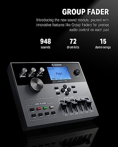 Donner DED-500 PRO Electronic Drum Set with Industry Standard Mesh Heads, Moving HiHat, and Included BD Pedal for Optimal Performance and Feel Plus USB Professional Studio Integration