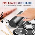 Pyle MIDI Roll Up Drum Kit with Pads & Pedals