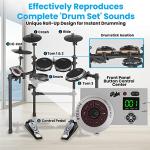 Pyle Portable Electric Drum Set with Mesh Pads