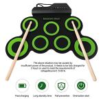 Topoworl Portable USB Electronic Drum Set Practice Drum Pad Foldable Silicone Jazz Drum Electric Drum Set (Green)