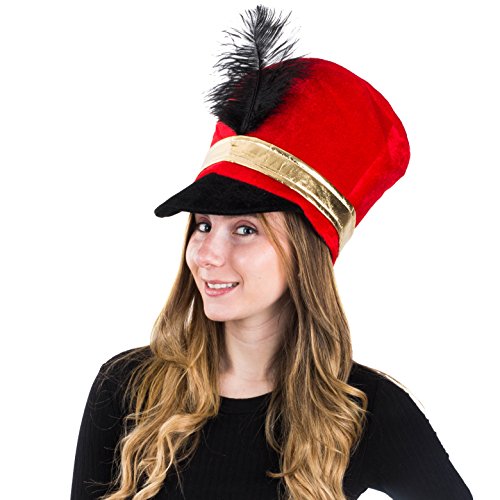 Tigerdoe Toy Soldier Hat - Drum Major Hat - Soldier Hat - Marching Band Hat - Nutcracker Hat - Toy Soldier Costume (Marching Band Hat) Blue