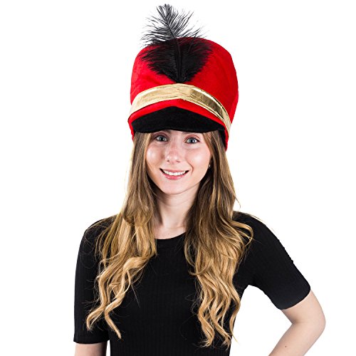 Tigerdoe Toy Soldier Hat - Drum Major Hat - Soldier Hat - Marching Band Hat - Nutcracker Hat - Toy Soldier Costume (Marching Band Hat) Blue