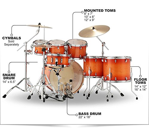 Tama Superstar Classic Custom 7-Piece Shell Pack Tangerine Lacquer Burst