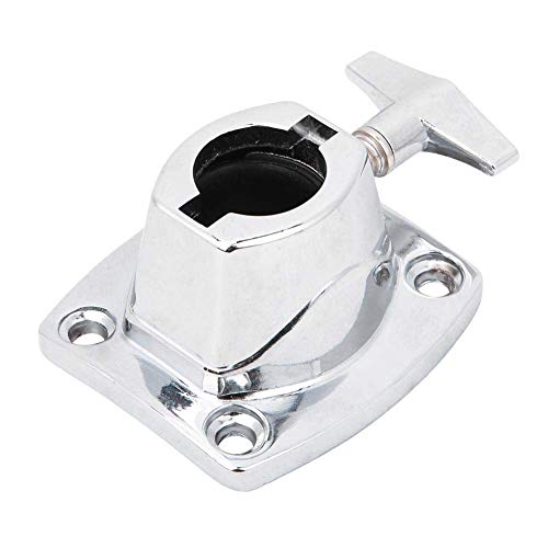 Replacement Tom Mount Bracket,Zinc Alloy Drum Holder Base Plate Professional Tom Mount Bracket Cymbal Clamp for Percussion Drum(Silver)