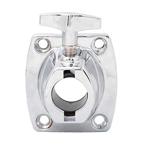 Replacement Tom Mount Bracket,Zinc Alloy Drum Holder Base Plate Professional Tom Mount Bracket Cymbal Clamp for Percussion Drum(Silver)