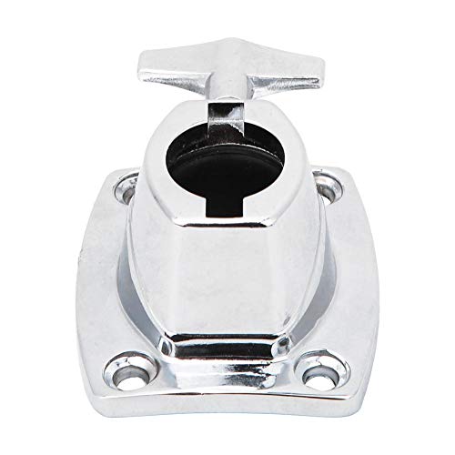 Replacement Tom Mount Bracket,Zinc Alloy Drum Holder Base Plate Professional Tom Mount Bracket Cymbal Clamp for Percussion Drum(Silver)
