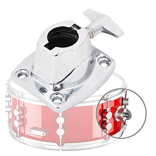 Replacement Tom Mount Bracket,Zinc Alloy Drum Holder Base Plate Professional Tom Mount Bracket Cymbal Clamp for Percussion Drum(Silver)
