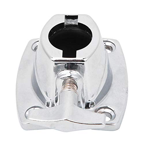 Replacement Tom Mount Bracket,Zinc Alloy Drum Holder Base Plate Professional Tom Mount Bracket Cymbal Clamp for Percussion Drum(Silver)