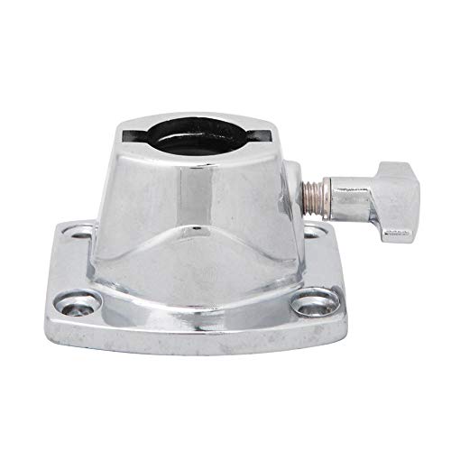 Replacement Tom Mount Bracket,Zinc Alloy Drum Holder Base Plate Professional Tom Mount Bracket Cymbal Clamp for Percussion Drum(Silver)