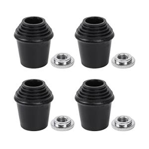 BQLZR Bass Drum Threaded Rubber Feet 1.32x1.14 Inch Black with Metal Washer Pack of 4