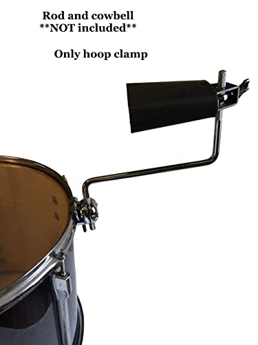 Cowbell Mount Bracket - Tom Hoop Clamp for Cowbell, Jam Block, Tambourine, Splash Cymbal