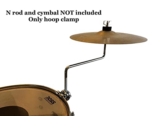 Cowbell Mount Bracket - Tom Hoop Clamp for Cowbell, Jam Block, Tambourine, Splash Cymbal