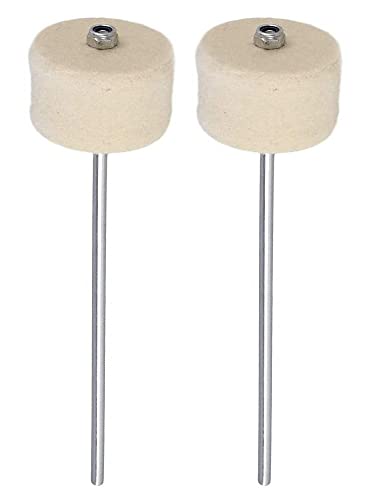 Jiayouy Stainless Steel Shaft Bass Drum Beater Felt Kick Drum Foot Pedal Beater Percussion Instrument Accessory Part 2Pcs