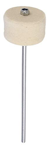 Jiayouy White Felt Bass Drum Beater Kick Drum Foot Pedal Beater Percussion Instrument Accessory Part Stainless Steel Shaft