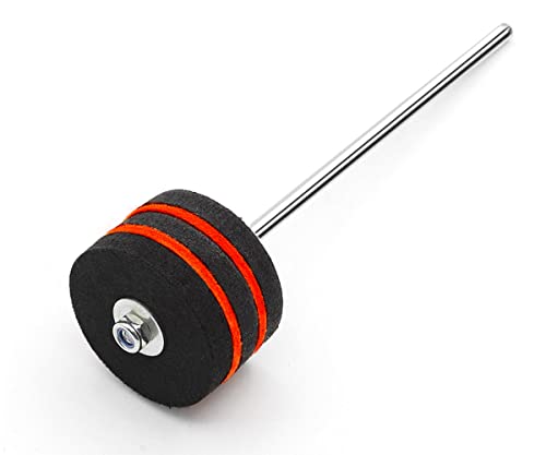 Jiayouy Black Felt Bass Drum Beater Kick Drum Foot Pedal Beater Percussion Instrument Accessory Part Stainless Steel Shaft