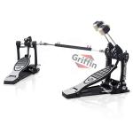 GRIFFIN Double Kick Pedal for Rock & Metal Drumming