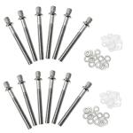 TUOREN 12-Pack Stainless Steel Drum Tension Rods