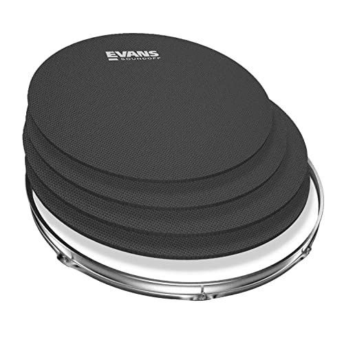 SoundOff by Evans Drum Mute Pak (4pc) – Provides 95% Volume Reduction Without Drastically Altering Drums’ Feel – Quietly Practice Directly on Drum Sets – For Standard-Sized Kits 12, 13, 14 (Snare), 16