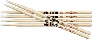 Vic Firth 3-Pair American Classic Hickory Drumsticks Nylon 5B