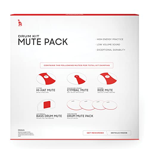Evans Soundoff Drum Mute Pads - Full Box Drum Pad Set - Drum Mutes Pack - 3 Cymbals, 4 Tom/Snare, & 1 Bass Drum Mute - Great for Silencing Drum Kits to Practice - Fusion