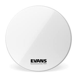 Evans MX1 White Marching Bass Drum Head, 24 Inch