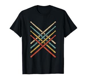 Retro Drummer T-Shirt with Distressed Design