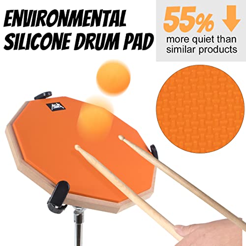 AKLOT 12" Silica Gel Drum Practice Pad Set
