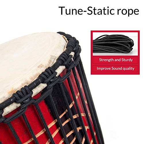 AKLOT African Djembe Drum, 9.5'' x 20'' (Red)
