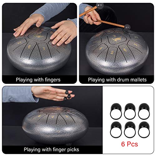 AKLOT Steel Tongue Drum - 10 Inches, 11 Notes