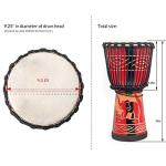 AKLOT African Djembe Drum, 9.5'' x 20'' (Red)