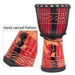 AKLOT African Djembe Drum, 9.5'' x 20'' (Red)