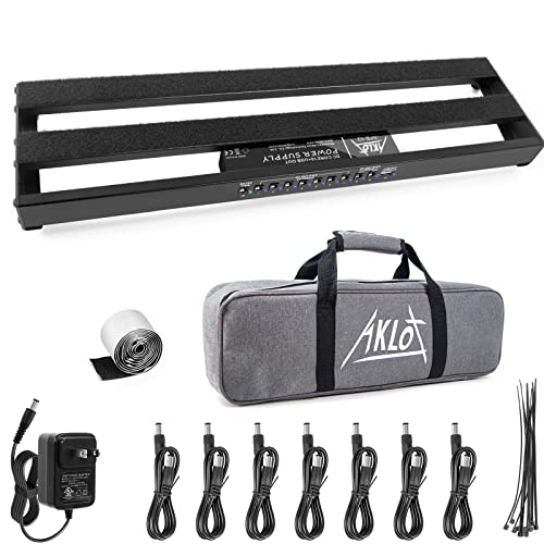 AKLOT Guitar Pedal Board - Built-in Power Supply