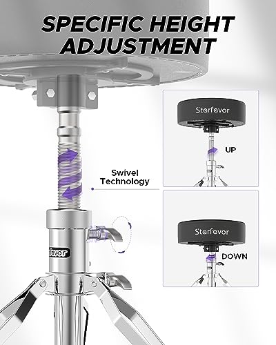 Starfavor Drum Throne with Adjustable Height and Padded Seat