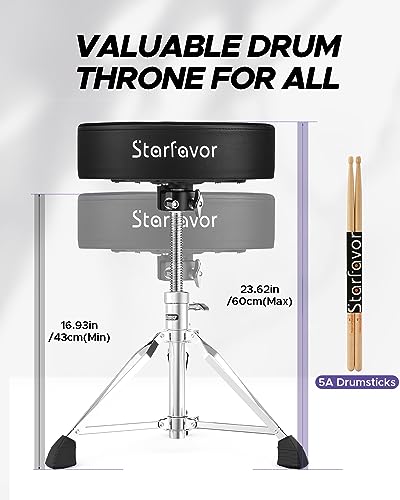 Starfavor Drum Throne with Adjustable Height and Padded Seat